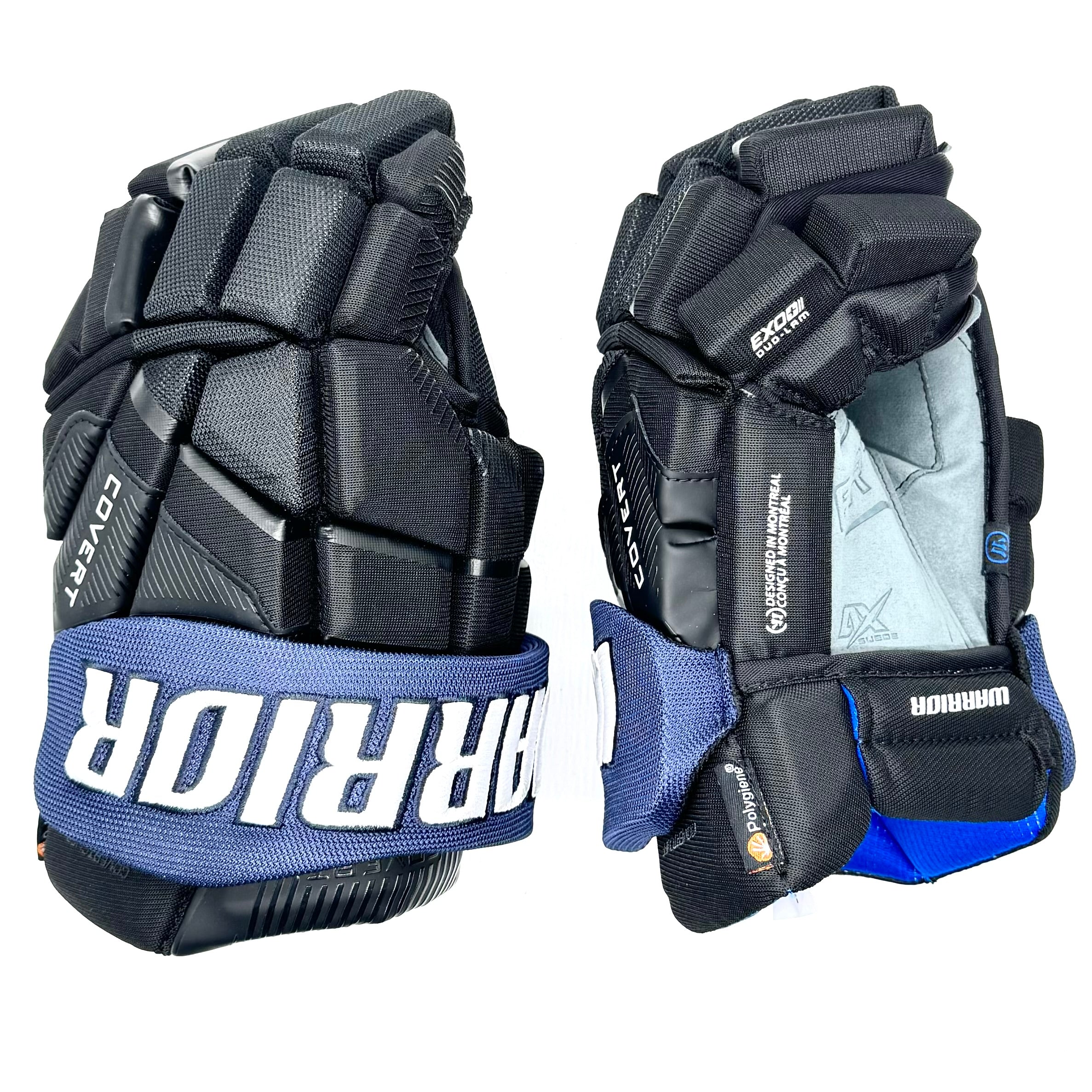 Gants Warrior Covert QR6 - Gant d'équipe - 3e choix des Maple Leafs de Toronto (noir/bleu marine/blanc)